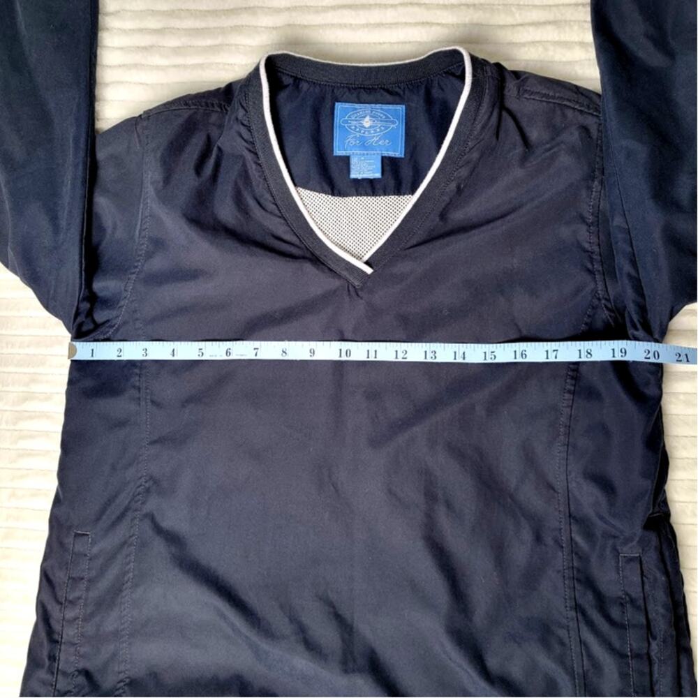 Charles River Apparel Pullover‎ Windbreaker Jacket Women's M Navy V-Neck Preppy - Picture 5 of 11